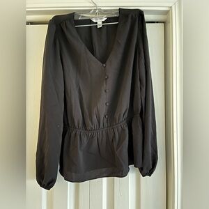 Women's Nine West Black Peplum Blouse